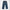 Back view of a pair of blue denim Bubblegum jeans with a mid rise, wide leg, laid flat on a white background.