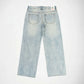 Light wash blue denim Bubblegum jeans shown from the back, featuring a straight-leg fit and classic five-pocket design on a white background.