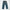 Back view of a pair of blue denim Bubblegum jeans with gold thread embroidered winged heart with rhinestones on both back pockets, displayed flat against a white background.