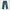A pair of medium wash blue denim Bubblegum jeans laid flat against a light gray background.